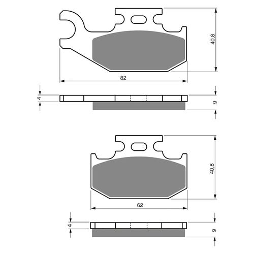 Brake Pad Front Right for Can-Am Outlander 650 XT 2009-2016