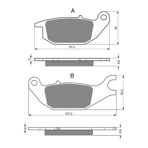 Rear Brake Pads Goldfren GF221 - S3