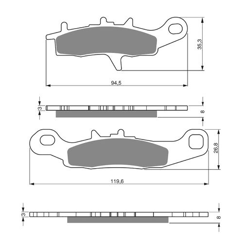 BRAKE PADS GOLDFREN GF245 - K5