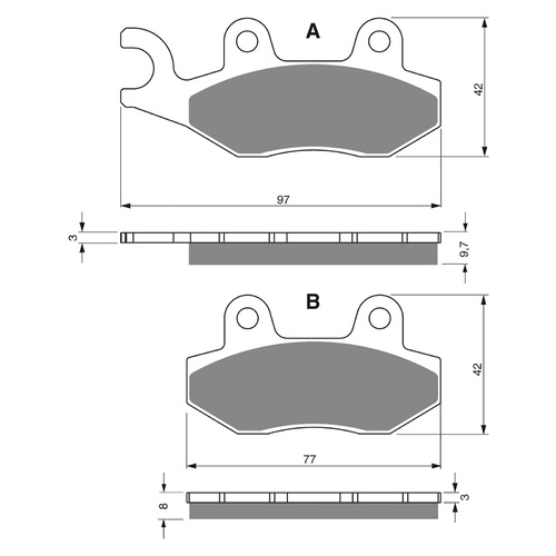 Goldfren for Triumph Scrambler 900 Chrome 2025-2025 Rear Brake Pad GF247S3