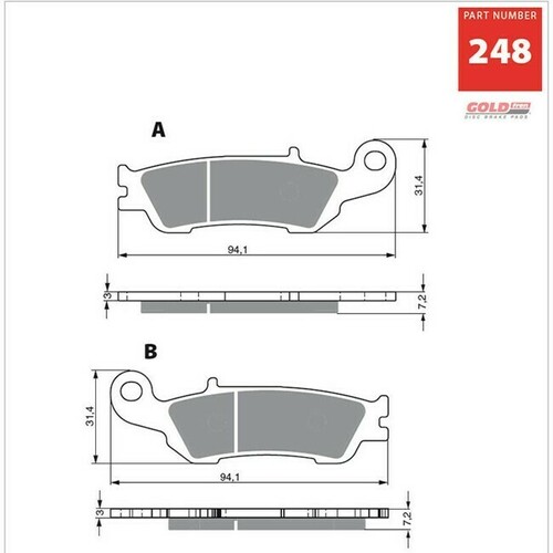 Front Goldfren Sintered Dual Sport Brake Pad