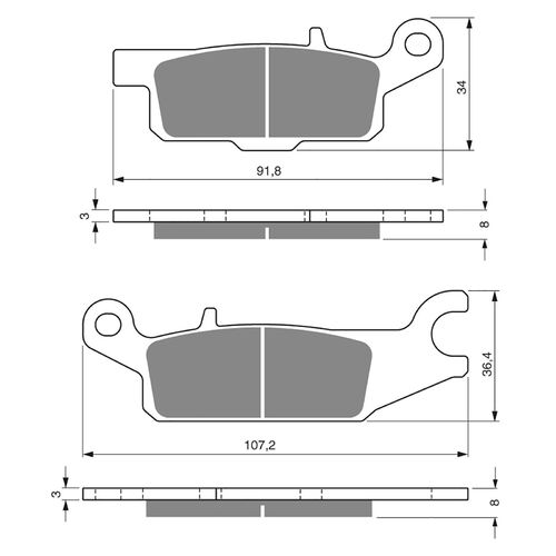 Front Left Brake Pads Goldfren GF252 - K5