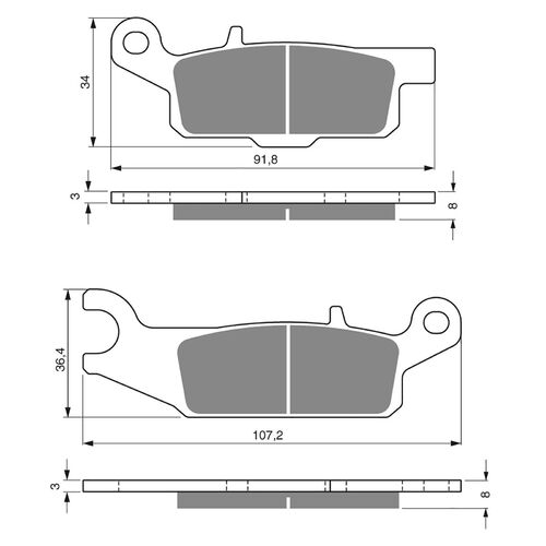 Front Right Brake Pads Goldfren GF253 - K5