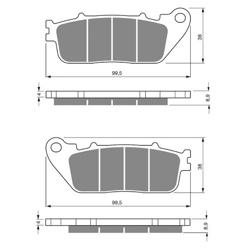 Rear Brake Pads Goldfren GF277 - S3