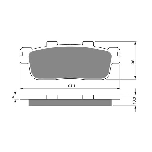 Rear Brake Pads Goldfren GF286 - S3