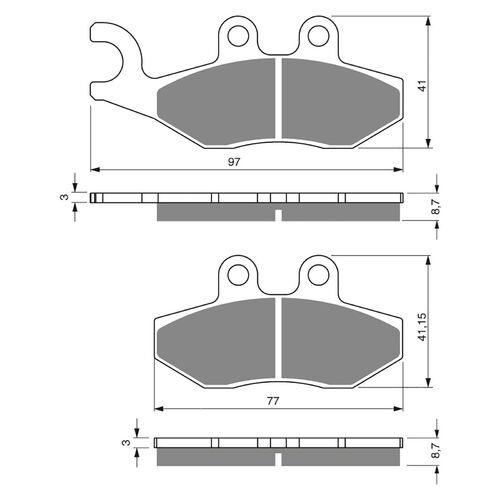 Front Brake Pads Goldfren GF293 - S3