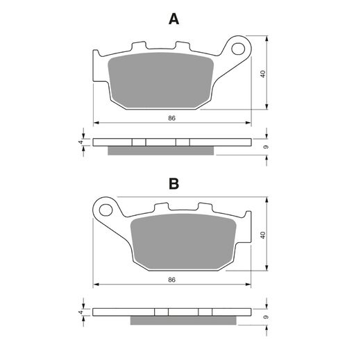 Rear Brake Pads Goldfren GF306 - S3