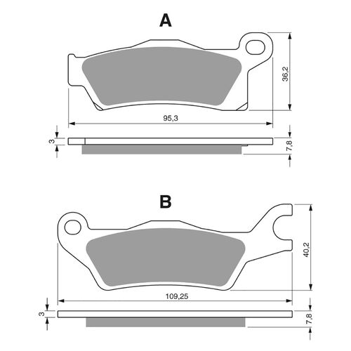 Rear Left Brake Pads Goldfren GF309 - K1