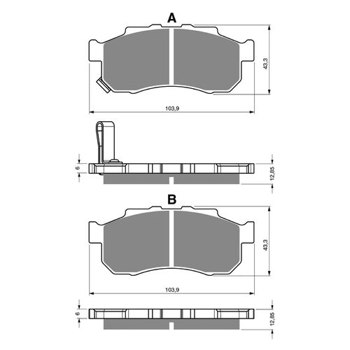 Front Right Brake Pads Goldfren GF338 - K5