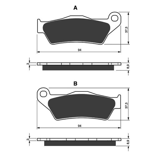 Front Brake Pads Goldfren GF349 - S3