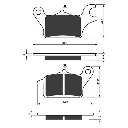 Front Right Brake Pads Goldfren GF357 - S3