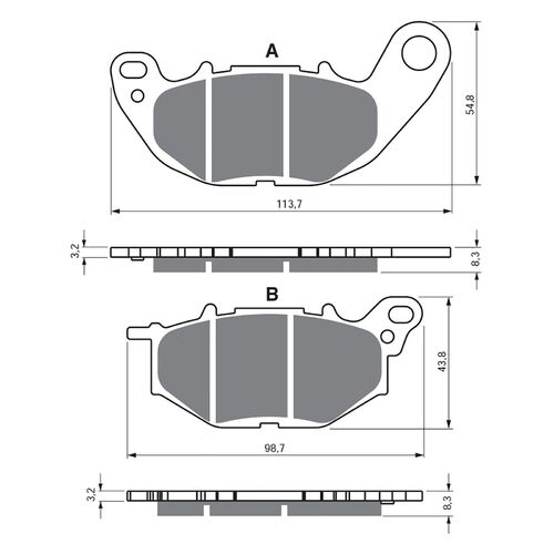Front Brake Pads Goldfren GF369 - GP5 - INDENT