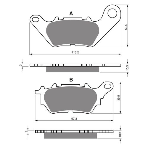 Rear Brake Pads Goldfren GF370 - S3