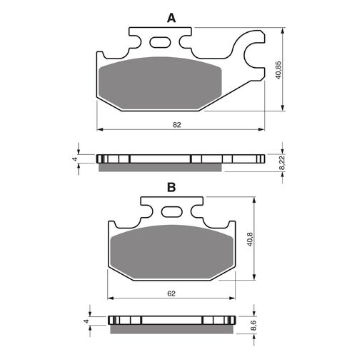 Front Left Brake Pads Goldfren GF373 - K5