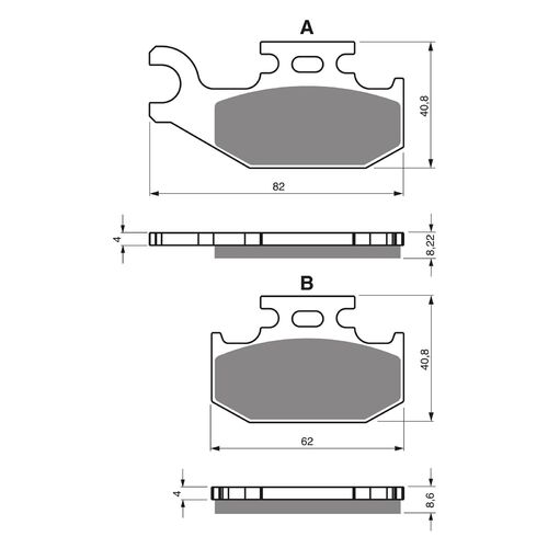 Front Right Brake Pads Goldfren GF374 - K5