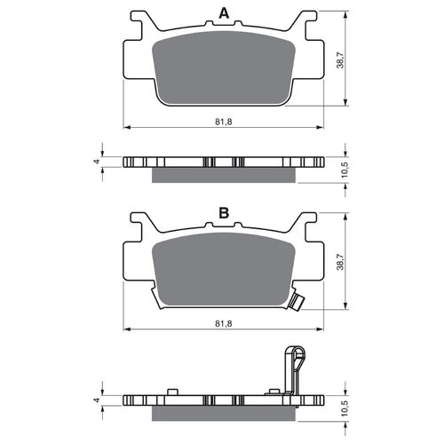 Rear Left Brake Pads Goldfren GF382 - K5