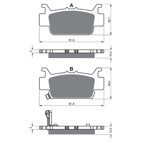 Rear Right Brake Pads Goldfren GF385 - K5