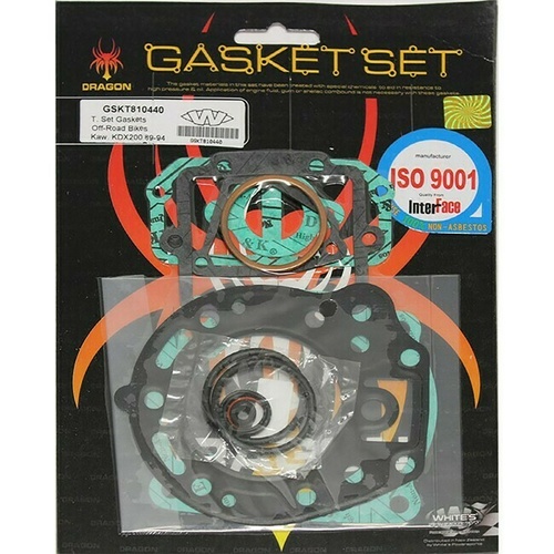 Whites Top End Rebuild Gasket Kit for Kawasaki KDX200 KDX 200 1989-1994