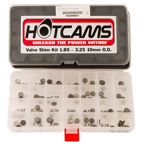 10.00mm Complete shim kit. 1.85-3.25mm in 0.05mm increments with 3 shims in each size.