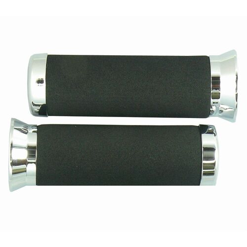 Cruiser Foam Grips With Chrome End Cap 7/8" | 22mm Standard Bars