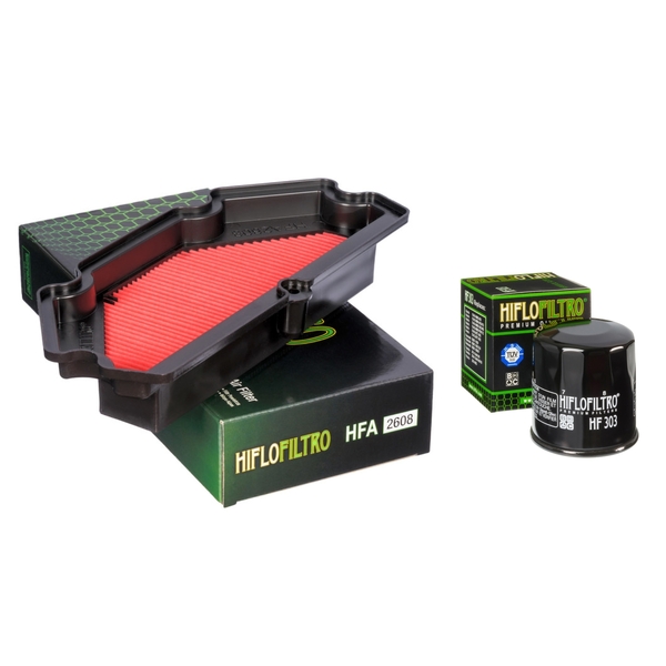 Hiflofiltro Air + Oil Filter for Kawasaki ER-6N ( LAMS ) 2012-2014
