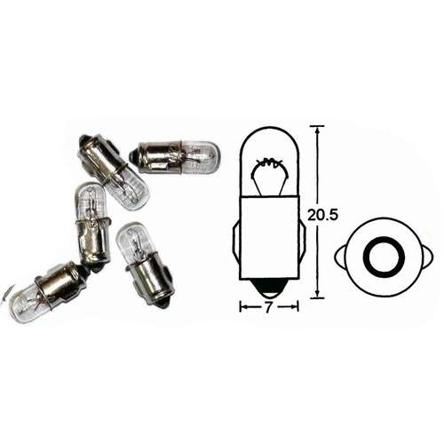 Instrument Bulbs | 12V | 5 Items | 2W | Clear | BA7S