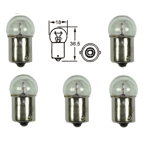 Small Head Indicator Bulbs 6V 10W | Parallel Pin | Set Of Five BA15S