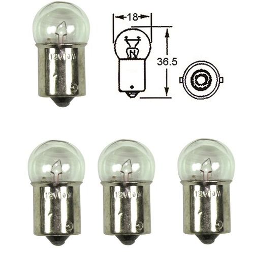 Indicator Bulbs | 12V | 4 Items | 10W | Small Head | Clear | for Honda CT110 