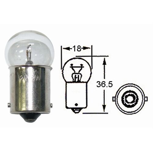 One Indicator Bulb Small Head 12V 18W