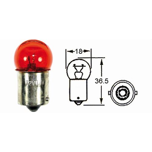 One Indicator Bulb 12v 10w Amber