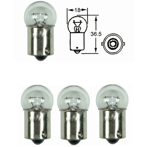 Indicator Bulbs | 12V | 4 Bulbs | 21W | Small Head Clear
