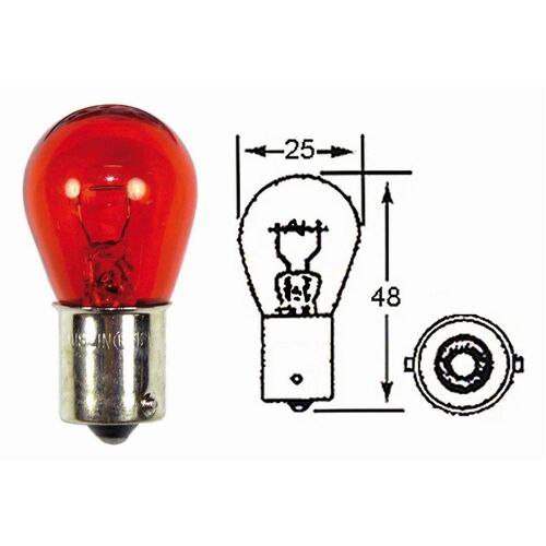 One Indicator bulb large head 12V 21W amber