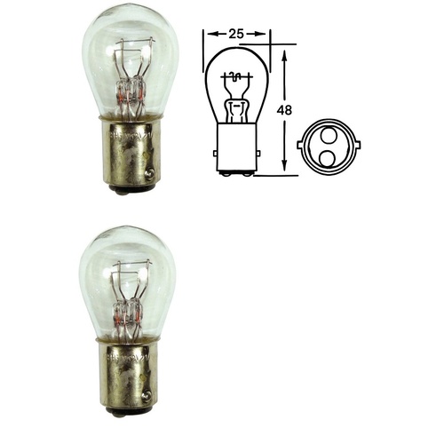 Pair (2)  Stop Tail Light Bulbs | 12V 21/5W | Standard Stop Tail Bulbs | Bay15D