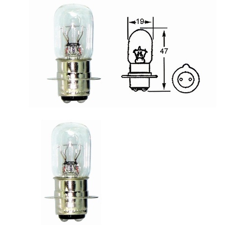 Headlight Bulbs, Two Items,1 Pin for 6V Bikes - 25/25W Px15D