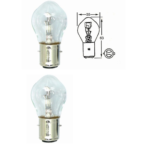Headlight Bulb Ba20D 2 Items 12V 35/35W Euro Base