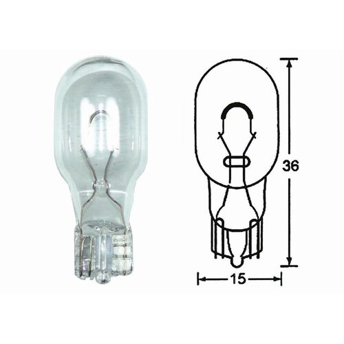 One 12V 21W Wedge Base Indicator Bulb