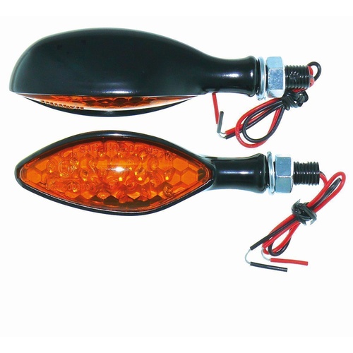 Custom Pair LED Micro Cat Eye Indicators 34mm X 114mm Motorcycle Indicators