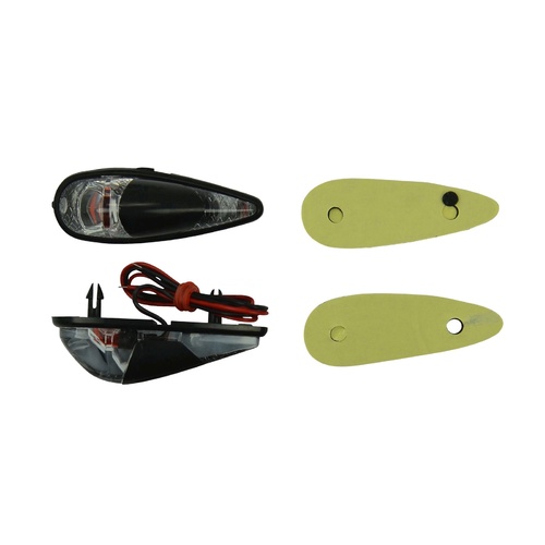 Custom Motorcycle Indicators 60mm| Clear Lens | Teardrop Flush Mount | Pair Two