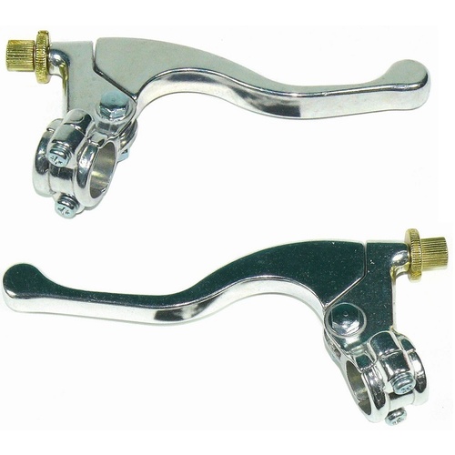 Silver Alloy Cable Short Clutch + Brake Lever Set Custom | Cafe Racer | Bobber