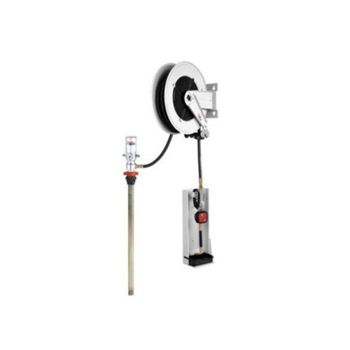 Workshop Hose Reel with metering gun, 10m hose, 1/2" hose, Drums 120-220kgs, Pump 3:1