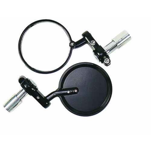Folding Bar End Mirror Black (Pair)