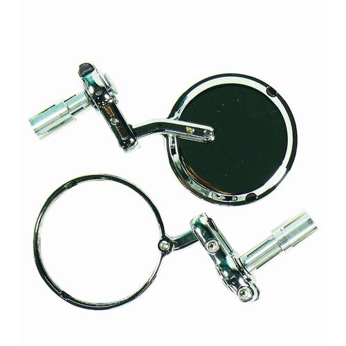 Folding Bar End Mirror Chrome (Pair)