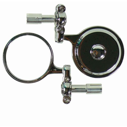 Mini Folding Bar End Mirror Chrome (Pair)
