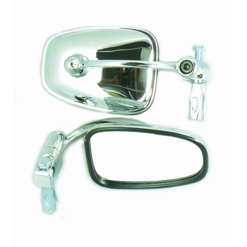 Custom Pair of Bar End Motorcycle Mirrors | Chrome Cafe Racer Scrambler