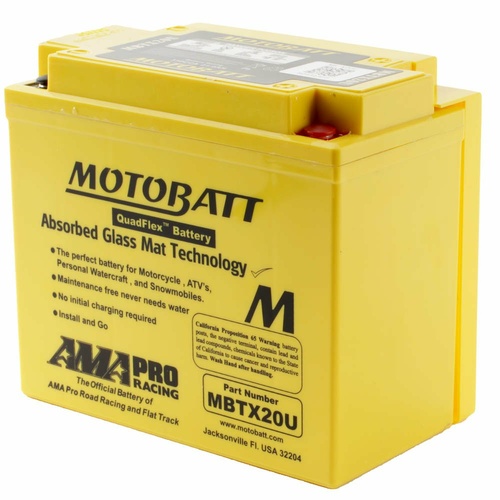 Motobatt Quadflex 12V Glass Matt Battery MBTX20U