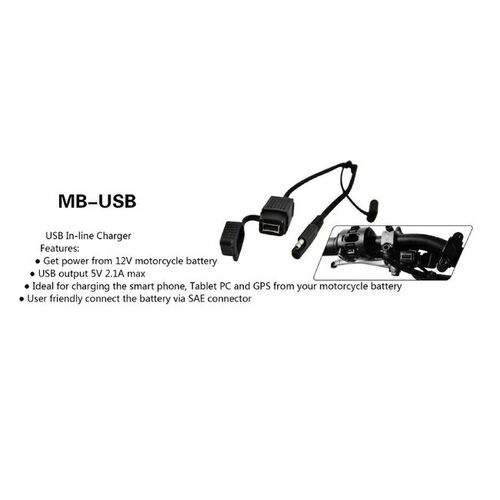  Motobatt USB INLINE CHARGER ( NEEDS MBZCCRT ) MOBILE CHARGER