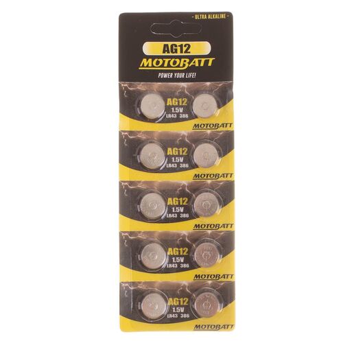MOTOBATT AG12 1.5V ALKALINE BC BATTERY 10 PER CARD (20BOX)
