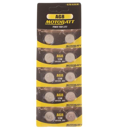 MOTOBATT AG8 1.5V ALKALINE BC BATTERY 10 PER CARD (20BOX)