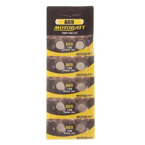 MOTOBATT AG9 1.5V ALKALINE BC BATTERY 10 PER CARD (20BOX)