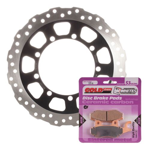 BRAKE ROTOR & PAD FRONT KIT - KAW KLR650 08-20 - WAVE